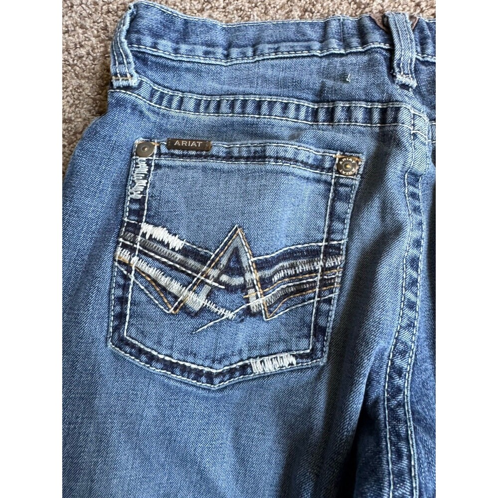 Ariat M5 Mens 33x36 Straight Leg Boot Cut Jeans Medium Wash Western Denim - Picture 5 of 12